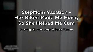Stepmom's Bikini On Vacation Makes Me Cum - She Helps Horny Son Quick
