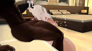 bbc pounds bimbo blonde snowbunny's big tits deepthroat creampie interracial