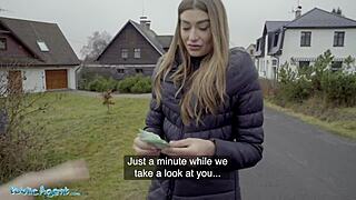 horny public agent wife craves stranger's huge cock cash