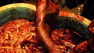 king cures chocolate babes wrestle naked in pool olympics