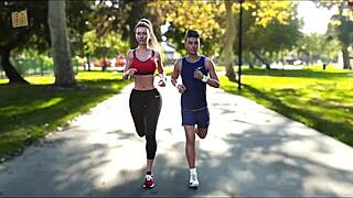 Wife Stepmom Jogging Outdoors