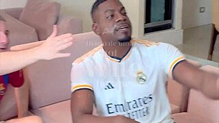 Vinicius Jr fucks asian virgin while cuck bathrooms