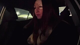 Artemisia Love flashes juicy big tits on car ride