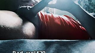 bad wolf28 strokes his thick cock hard outdoors