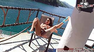 german agent catches squirting latina milf masturbating outdoors publicly