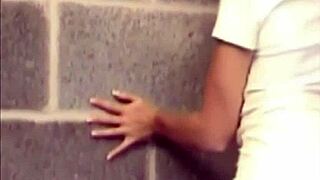 Cute brunette slips into PVC nurse uniform for patient fuck