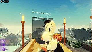 Lucky Bacon pounds cute teasing girl's tits and ass rough