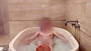 Japanese college student takes a bath