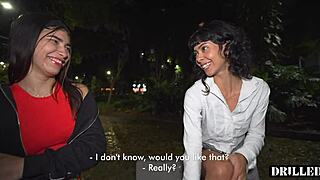 Public Park Pickup Petite Latina Joins Rough Anal Threesome!