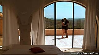 ebony african milf teaches interracial lover erotic outdoor pussy play in exotic brunette heat