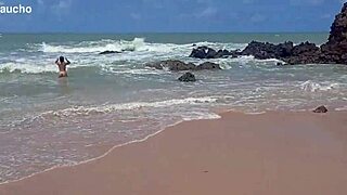 yuri gaucho hot wife flashes big tits at nudist beach