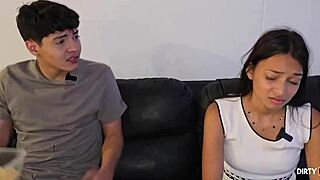 stepsis with coach turns into wild threesome fuck