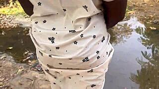 you wanna see us fuck shy village ebony with big black cock outside