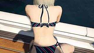 cutie bikini babe fucked hard during gta 5 yacht sex game