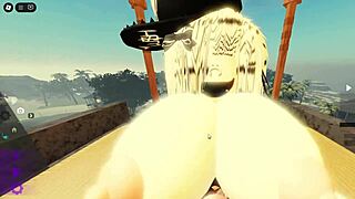 Lucky Bacon pounds cute teasing girl's tits and ass rough