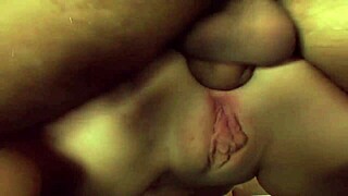 shaved teen pussy penetrated deep in homemade pov fuck