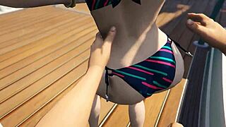 cutie bikini babe fucked hard during gta 5 yacht sex game