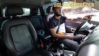 Blonde Big Ass Latina's Wet Car Blowjob Ends in Creampie