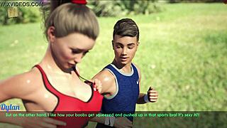 Wife Stepmom Jogging Outdoors