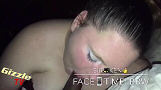 Damn white bbw slurps sloppy interracial blowjob!