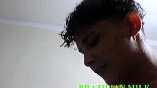 My stepmom watches me showering and asks for raw sex in see-through red full video