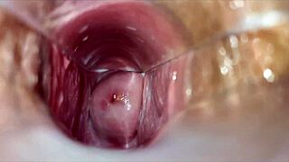 Intense close-up vaginal contractions during powerful female orgasm climax.