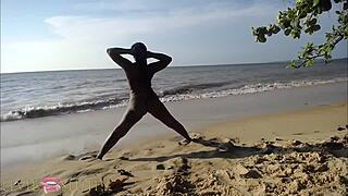 elvie the ebony slut gets beach fucked hard part 4