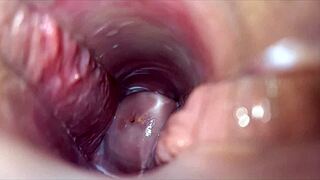 Intense close-up vaginal contractions during powerful female orgasm climax.