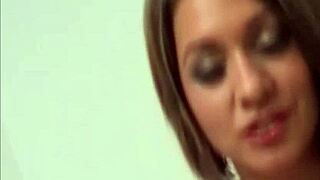 Cute brunette slips into PVC nurse uniform for patient fuck