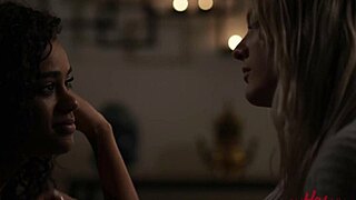 Blonde fingers wet ebony pussy in Allherluv Stars Pt 4!