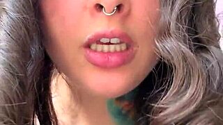 Mean curly brunette spits humiliates then pees on your face pov