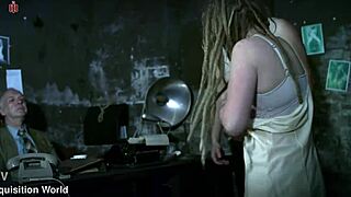 Prison guards bind cute dread girl slap tits interrogate hard