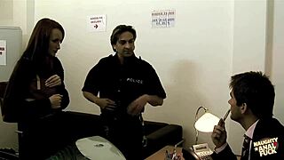hung policeman dp erotic czech brunette with immigration officer before england entry?