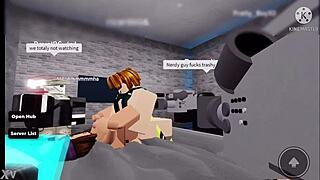 roblox nerd pounds trashy bimbo's big fake tits hard