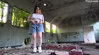 dancing naked among ruins i masturbate tight pussy with vibrator so dirty