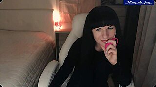 mlady jessy strips in lingerie teases perky small 18+ tits fingers clit pussy to creamy orgasm