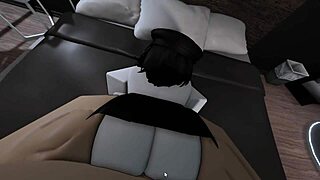 Busty Goth Friend Rides Cock in Roblox Fuck Fest