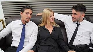 rossa vaxx interviews for le iane then takes double vaginal pounding