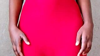 sexy african lady flashes big tits outdoor