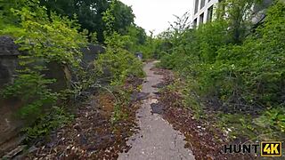 hunt4k slutty brunette bends for strangers hardcore anal pounding