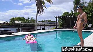Lena Paul Bends Over Big Ass for Poolside Doggystyle Monster Cock Ride