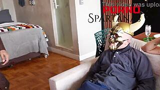 eva rides pedro's cock while corno wife watches gaping ass action