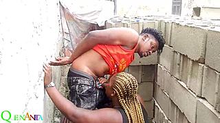 friend's boyfriend bends me over fucks pussy hard outdoor cumshot