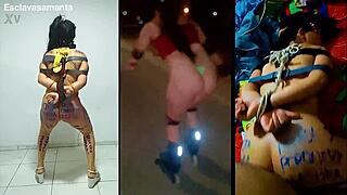 bound prostitute slut samanta fucked hard in humiliation bondage