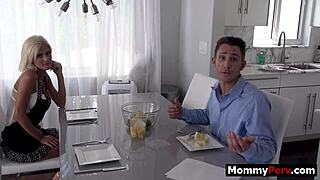 my stepmom sneaks me a hot blowjob right next to sleeping stepdad