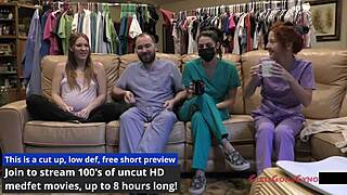 Pregnant Blonde Nova Maverick Milks Tits in Latex Exam Humiliation