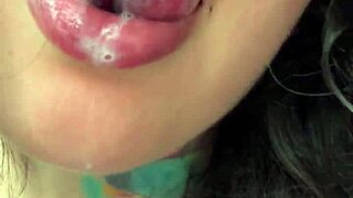 Mean curly brunette spits humiliates then pees on your face pov
