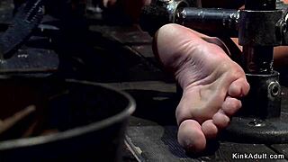 LEZDOM BONDAGE CHOKES BUSTY BRUNETTE SLAVE HARD