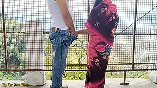 Horny indian couple bangs hard by riverside in public