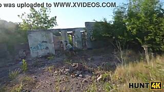 hunt4k slutty brunette bends for strangers hardcore anal pounding